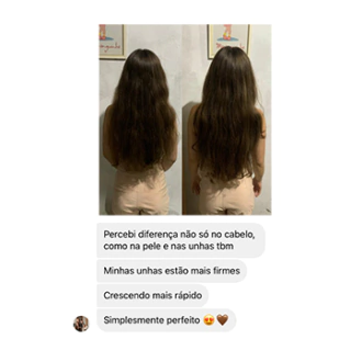 Print de cliente com antes e depois do cabelo